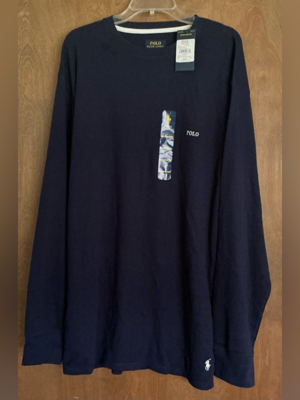 Polo Ralph Lauren Mens 2XT Shirt Blue Waffle Knit Cotton Sleepwear NWT Pony